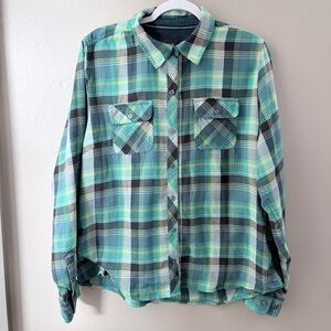 Women’s Marmot Teal and Gray Plaid Shirt